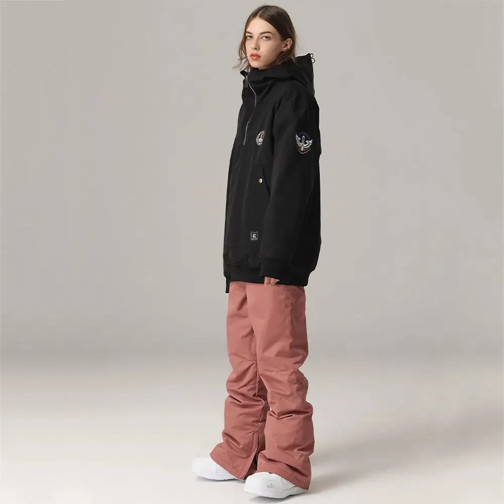 Hotian Women Drawstring Waist Snow Snowboard Cargo Jogger Pants