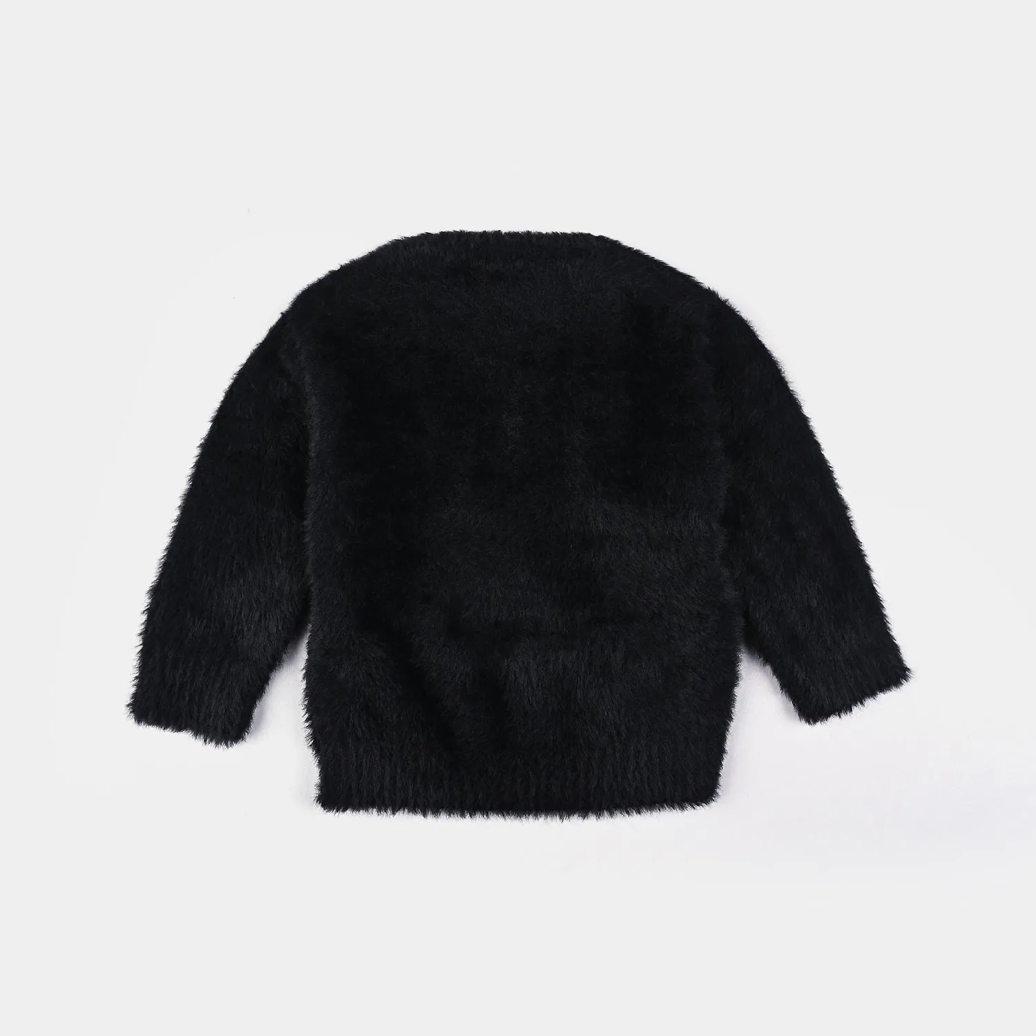 Infant Girls Feather yarn Sweater Basic-BLACK