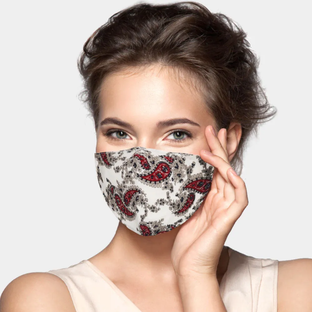 Inga Red Paisley Fashion Mask