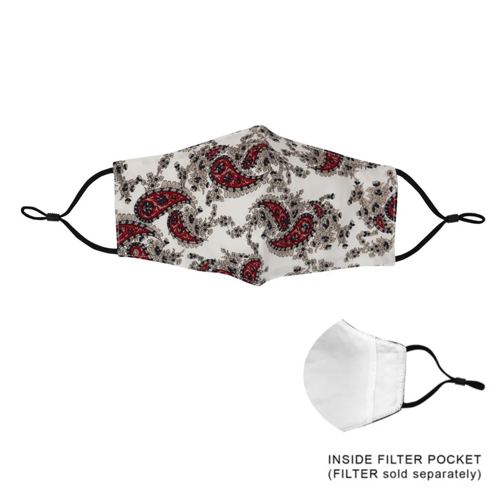 Inga Red Paisley Fashion Mask