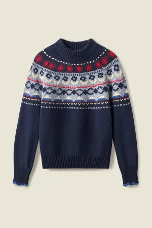 Kimi Oversized Fairisle Sweater Navy