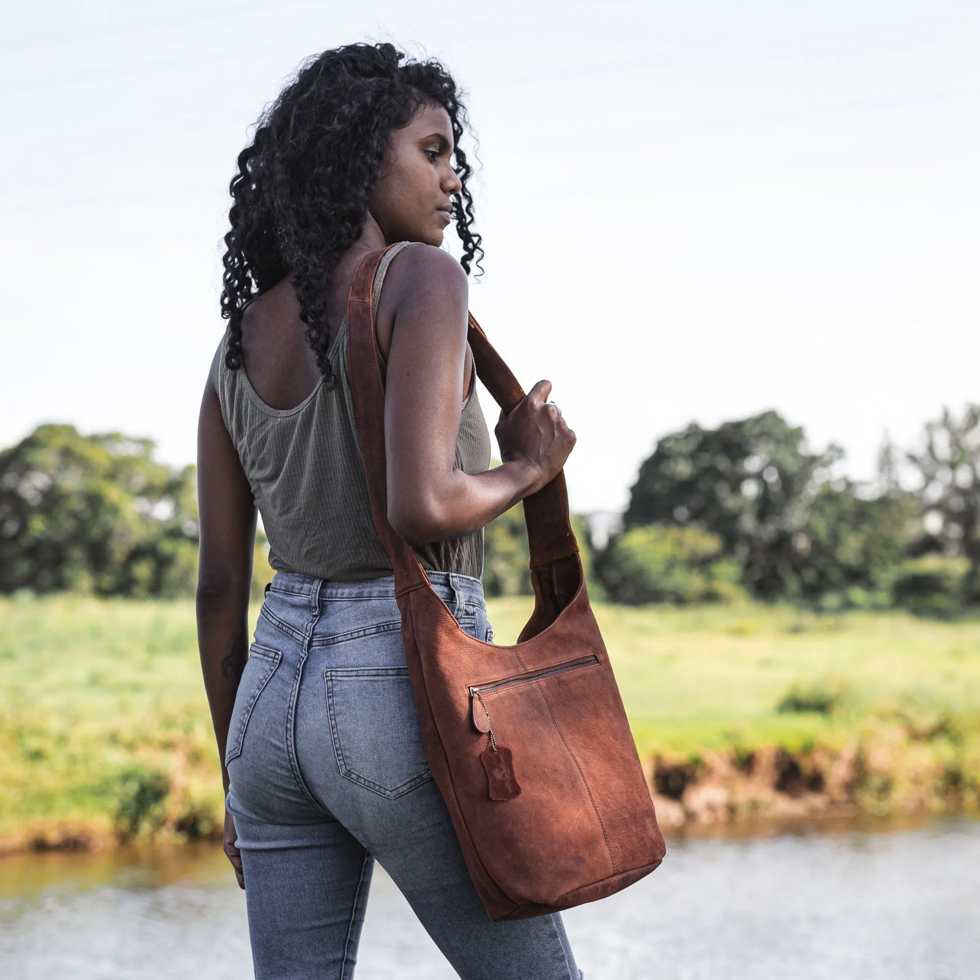 Leather Tote Bag - Havana