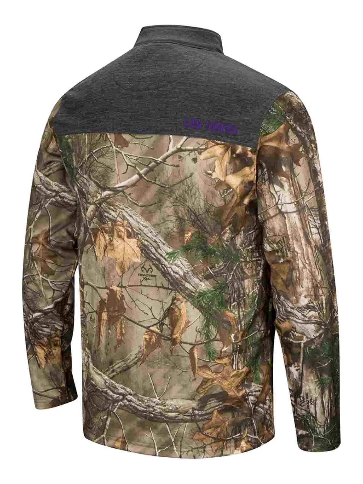 LSU Tigers Colosseum Realtree Xtra & Gray Outfitter 1/4 Zip LS Pullover