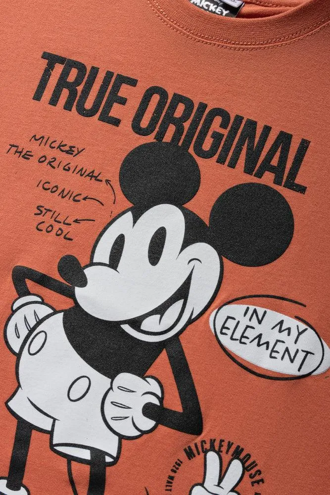 Mickey Mouse Short Sleeve T-Shirt Orange