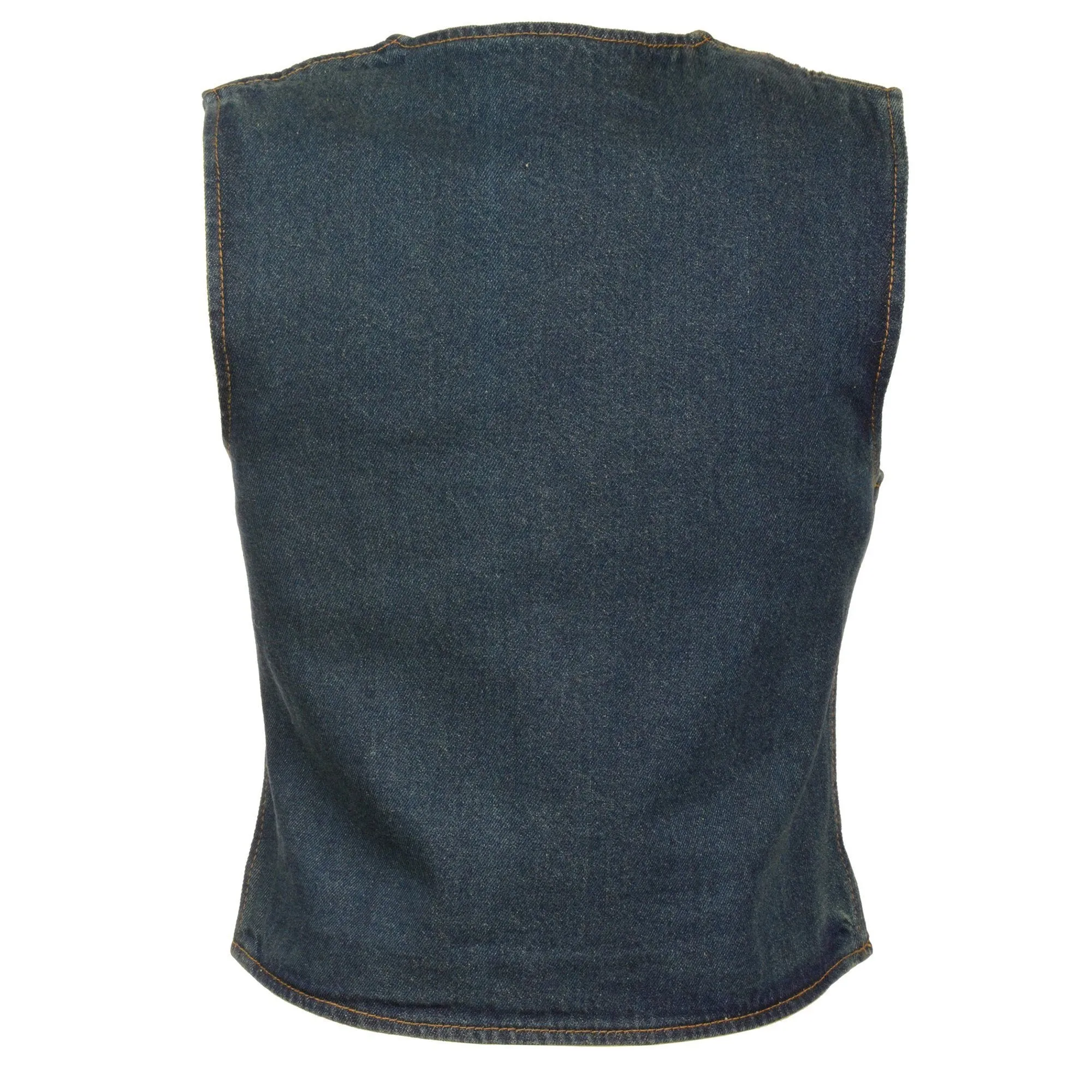 Milwaukee Performance Denim-DM1246-Ladies Zipper Front Denim Vest w/ V Neck Collar