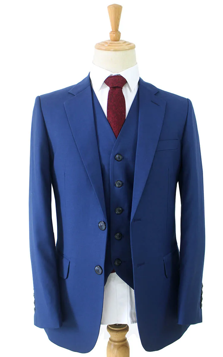 NAVY WORSTED 3 PIECE SUIT