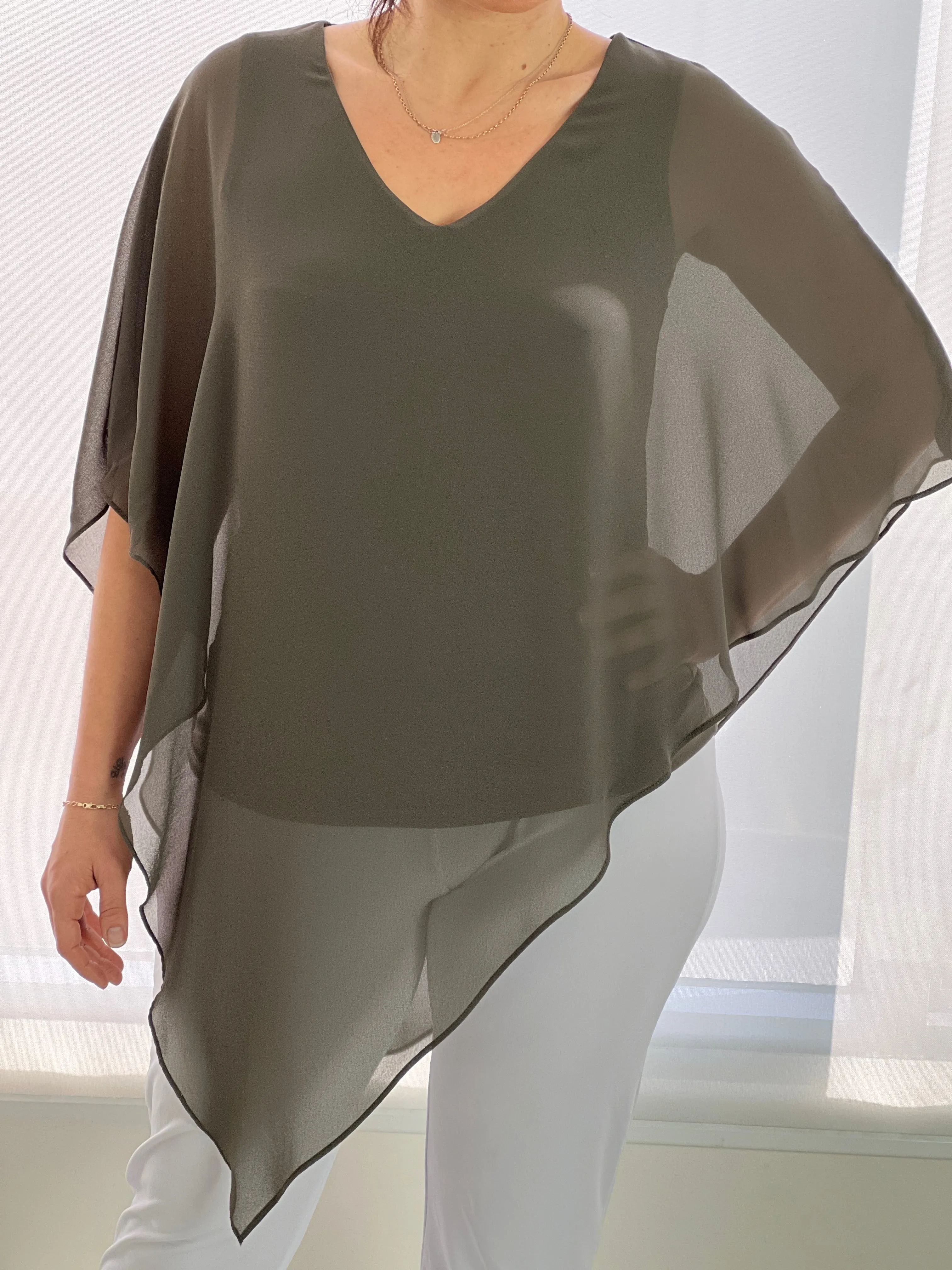 Nessa Khaki Evening Top