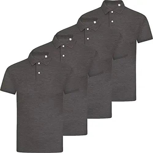 Pack of 4 Mens Polo Shirts Short Sleeve Plain Pique Top Designer Tshirt Tee