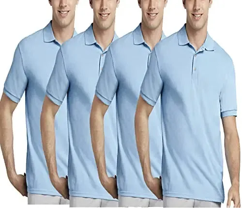 Pack of 4 Mens Polo Shirts Short Sleeve Plain Pique Top Designer Tshirt Tee