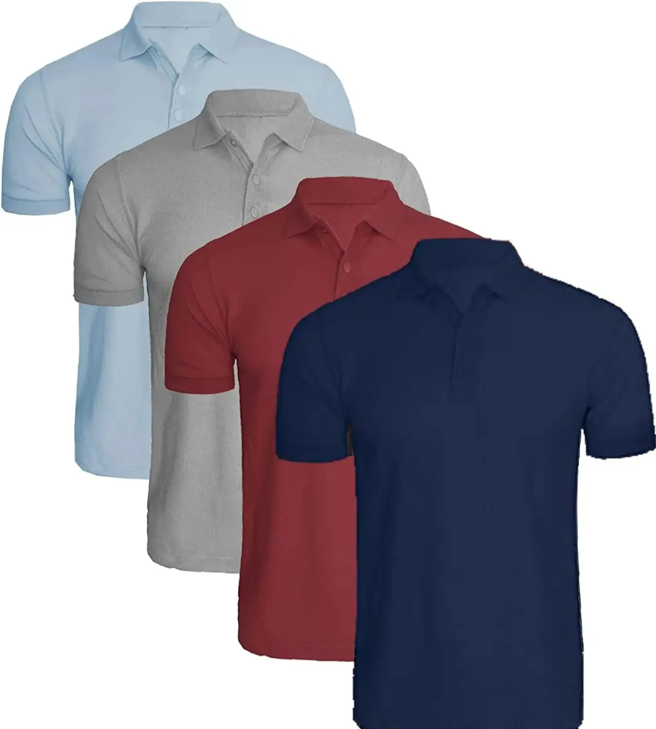 Pack of 4 Mens Polo Shirts Short Sleeve Plain Pique Top Designer Tshirt Tee