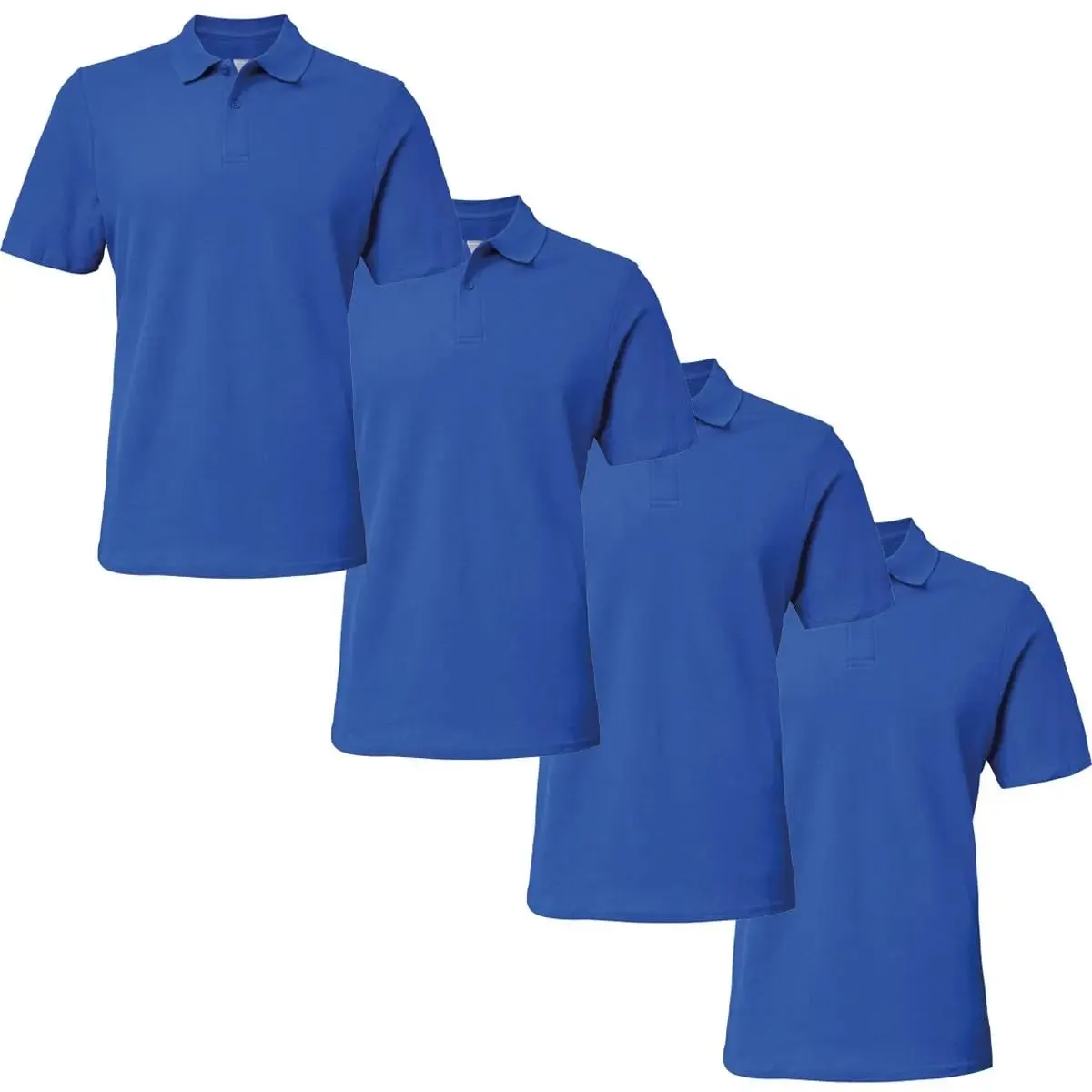 Pack of 4 Mens Polo Shirts Short Sleeve Plain Pique Top Designer Tshirt Tee