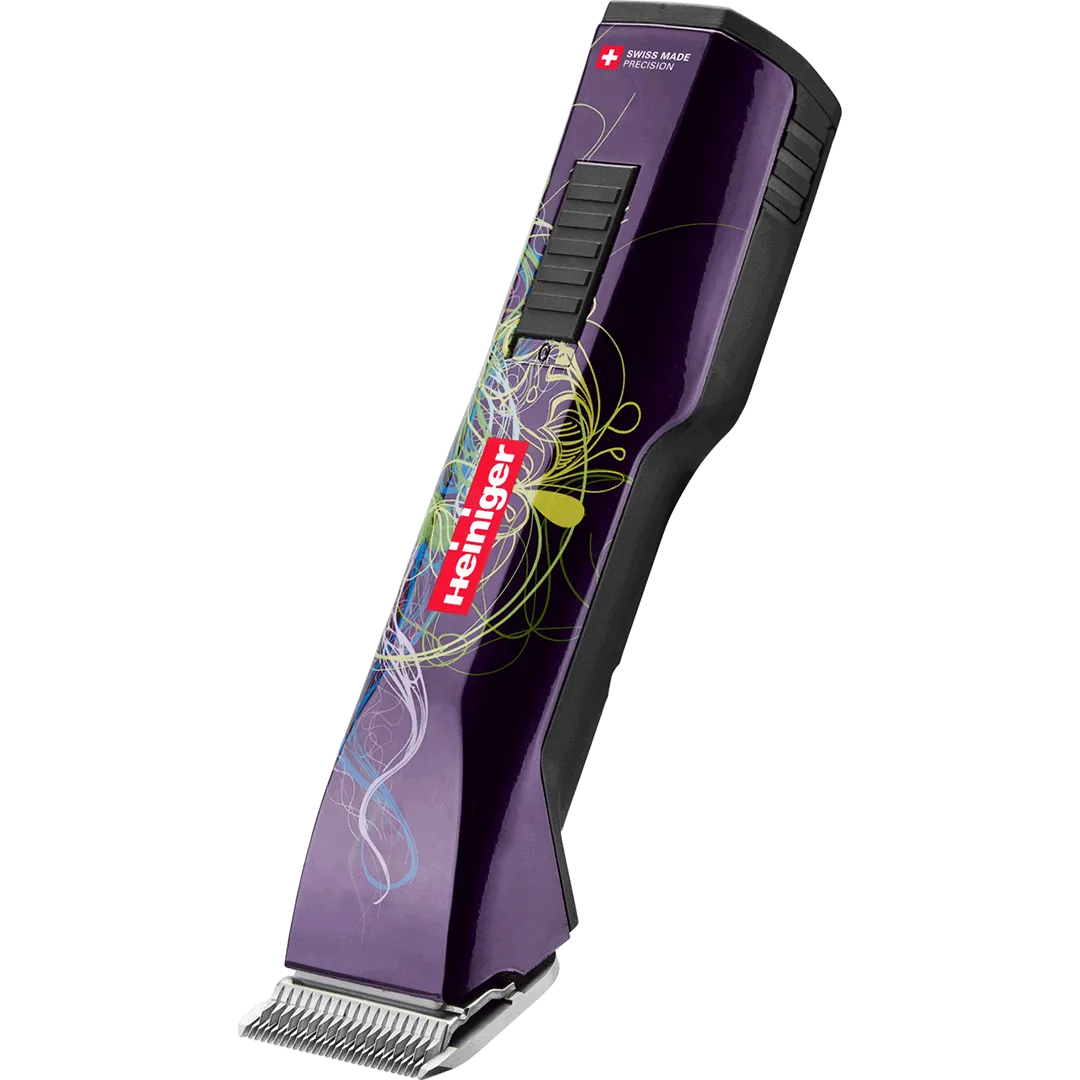 Purple Saphir Cordless Clipper Two Batteries with Free Clipper Grip by Heiniger