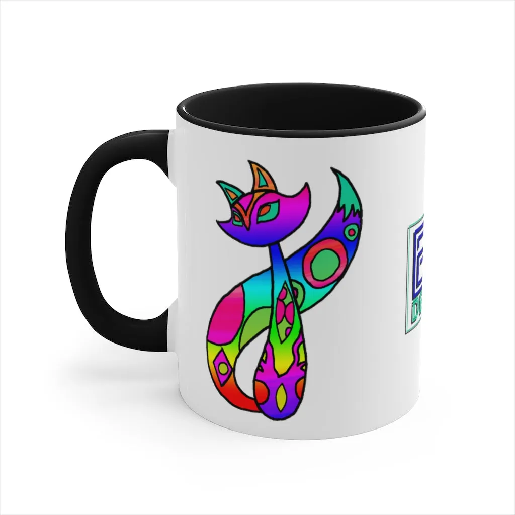 Rainbow Cat Accent Coffee Mug, 11oz