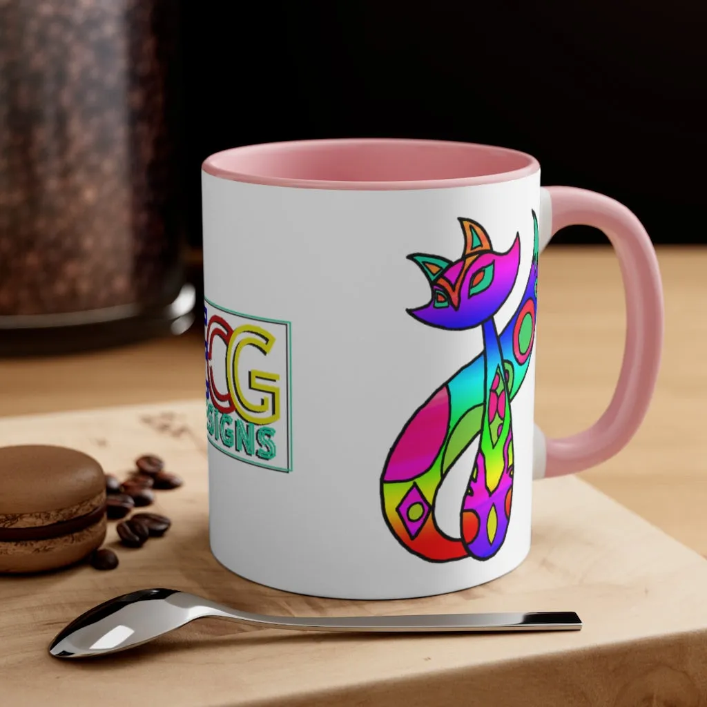 Rainbow Cat Accent Coffee Mug, 11oz