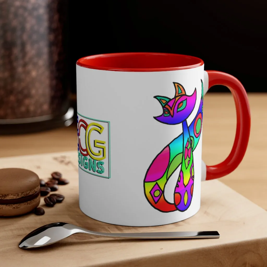 Rainbow Cat Accent Coffee Mug, 11oz