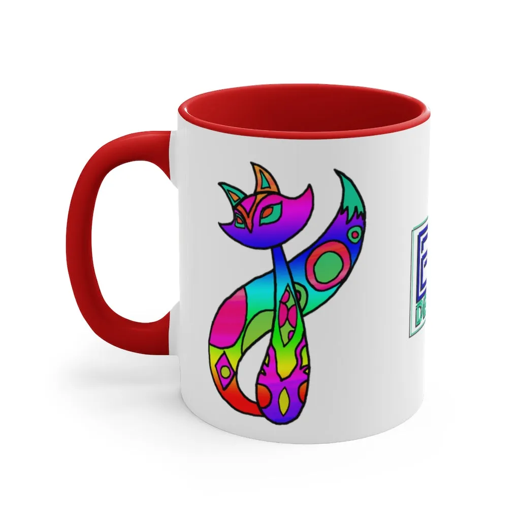 Rainbow Cat Accent Coffee Mug, 11oz