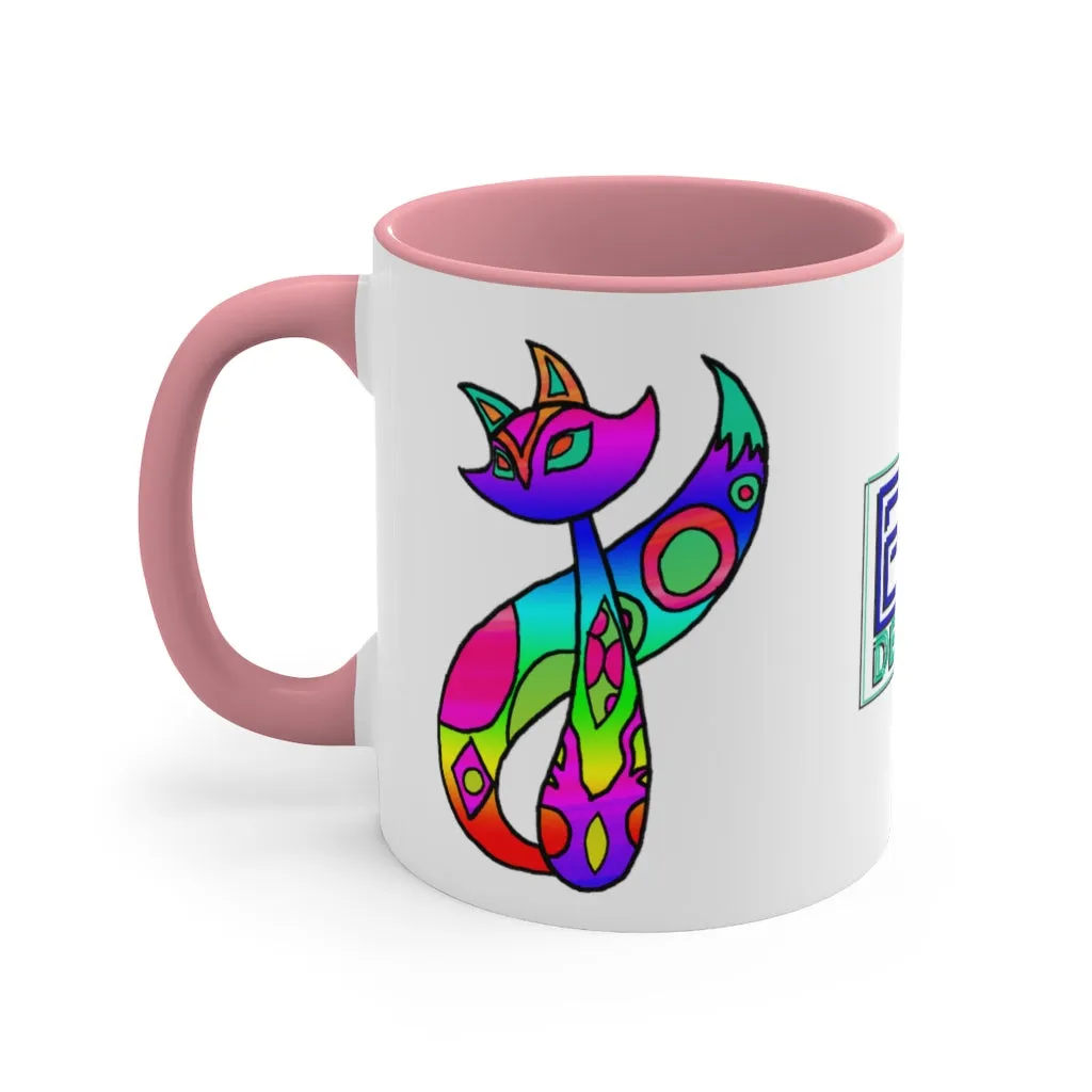 Rainbow Cat Accent Coffee Mug, 11oz