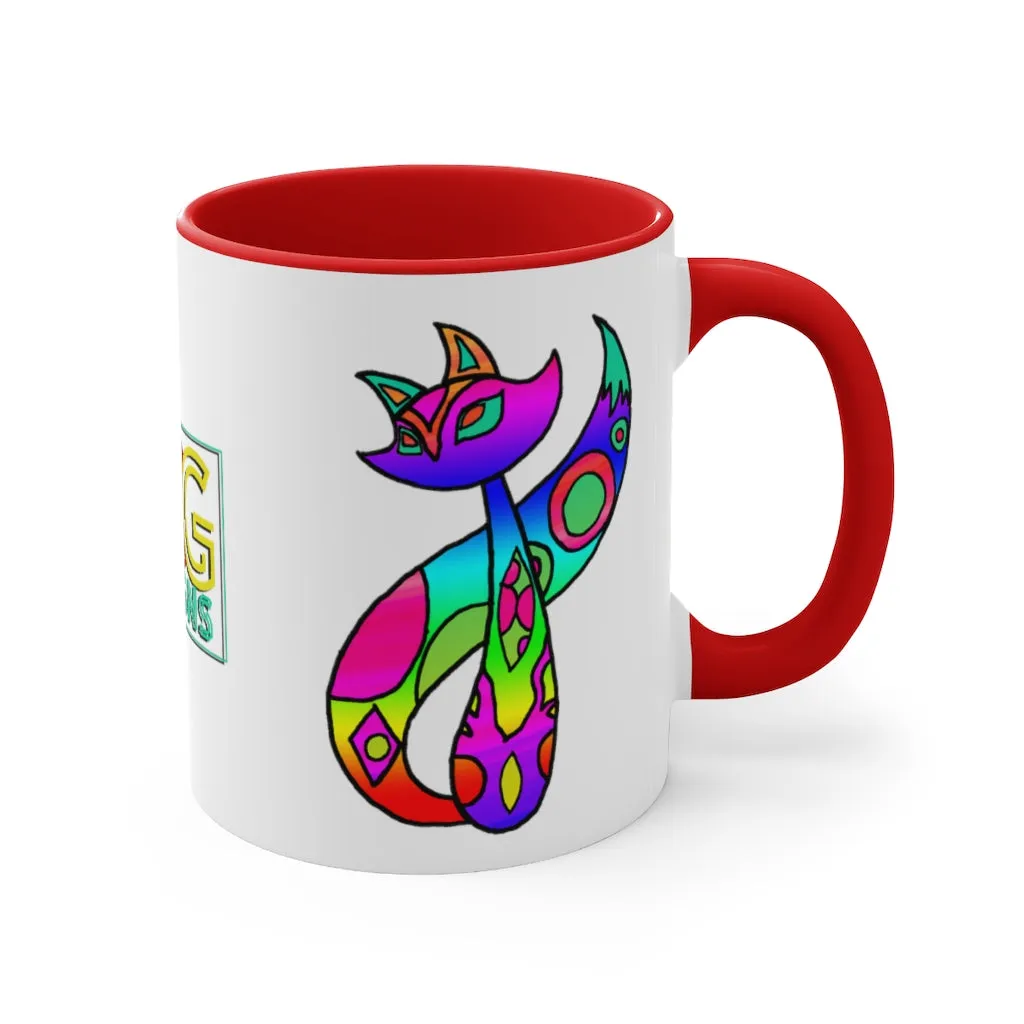 Rainbow Cat Accent Coffee Mug, 11oz