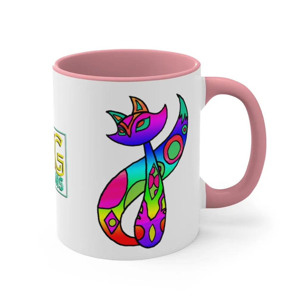 Rainbow Cat Accent Coffee Mug, 11oz