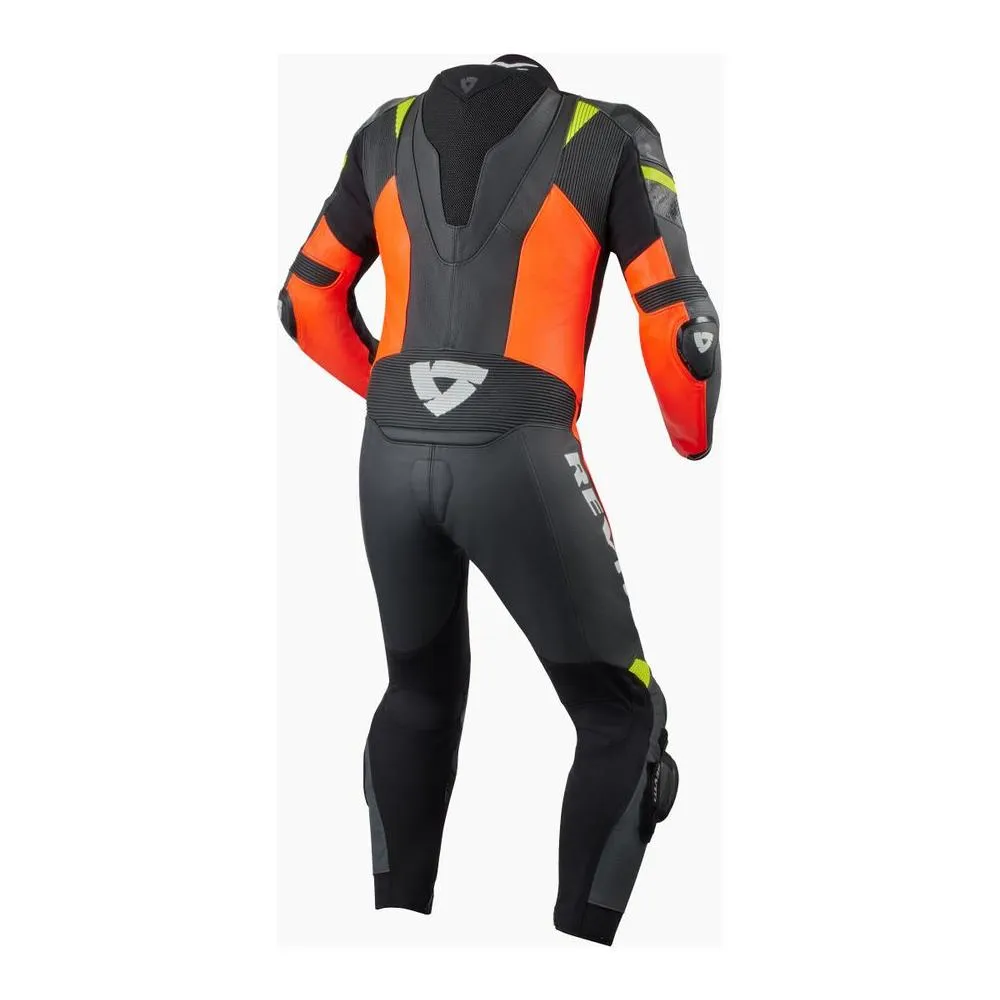 Revit Hyperspeed 2 One Piece Leather Suit Black / Neon Red