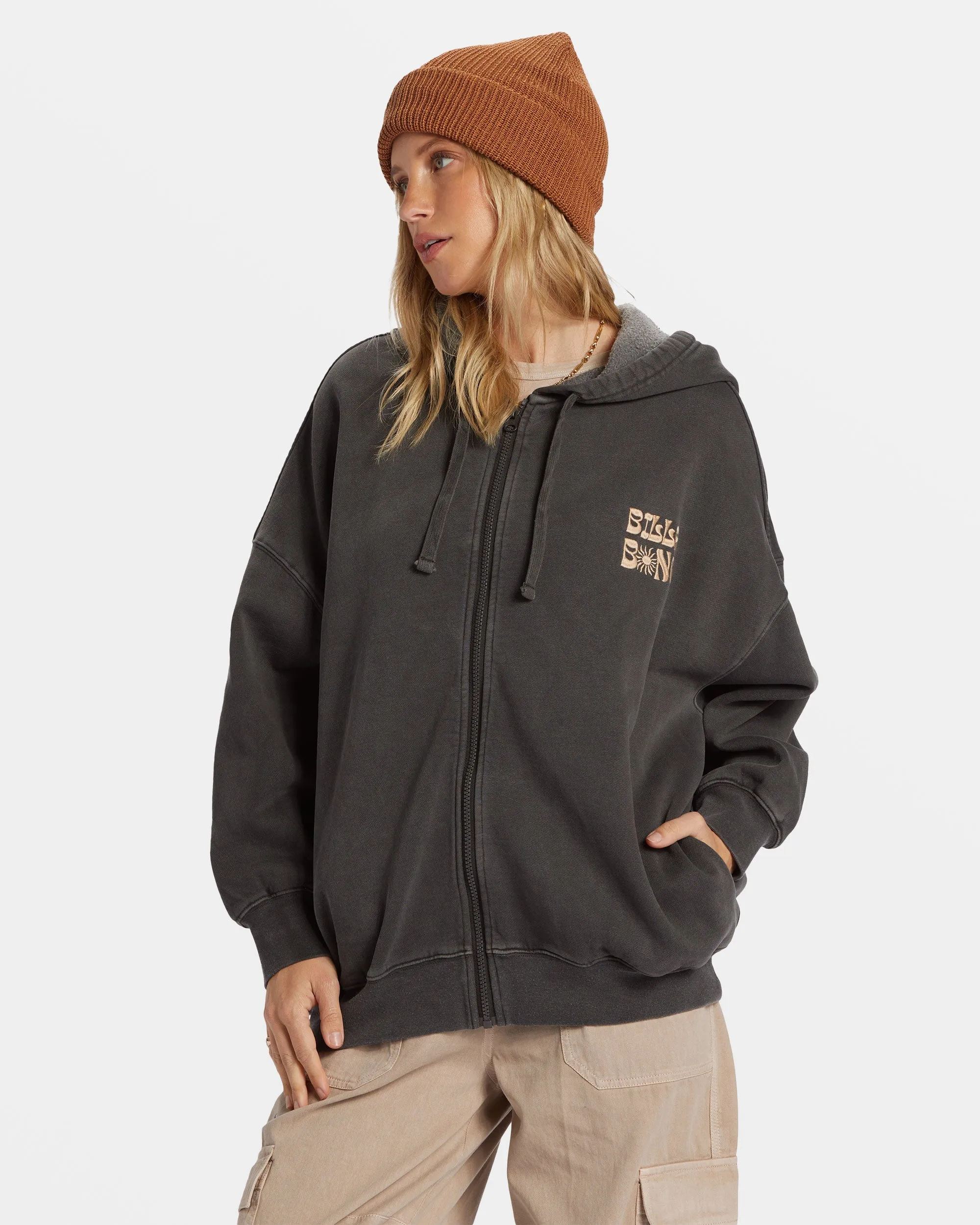 Riptide Zip Hoodie - Black Sands