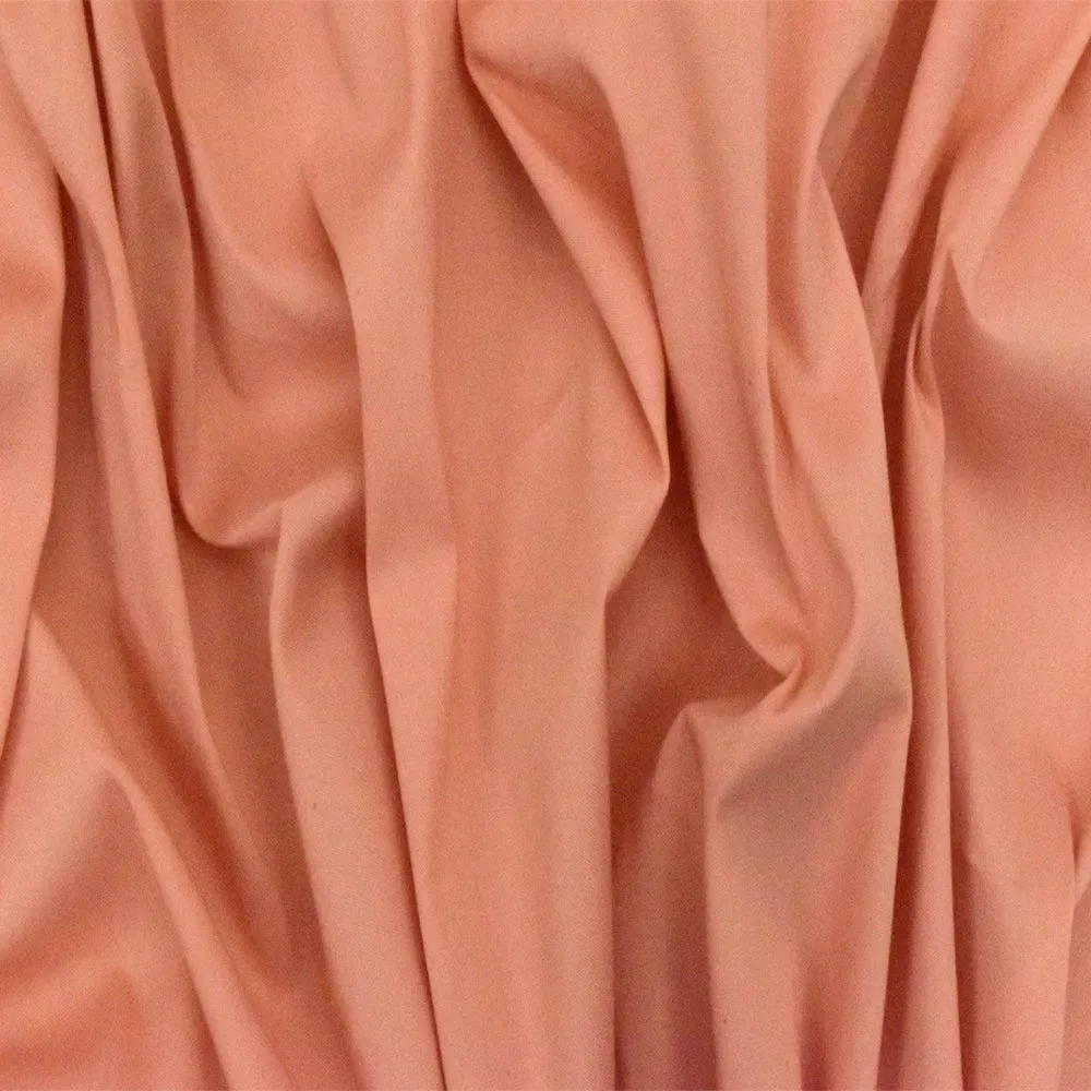 Salmon Orange Solid Stretch Cotton Blend Broadcloth Woven Fabric