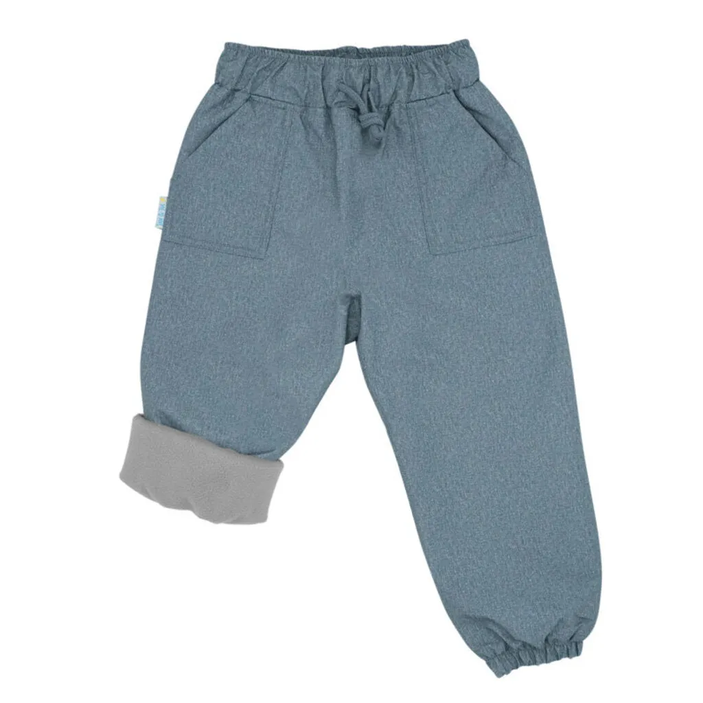 Size 12m: Jan & Jul Heather GREY Cozy-Dry (Fleece Lined) Rain Pants NEW