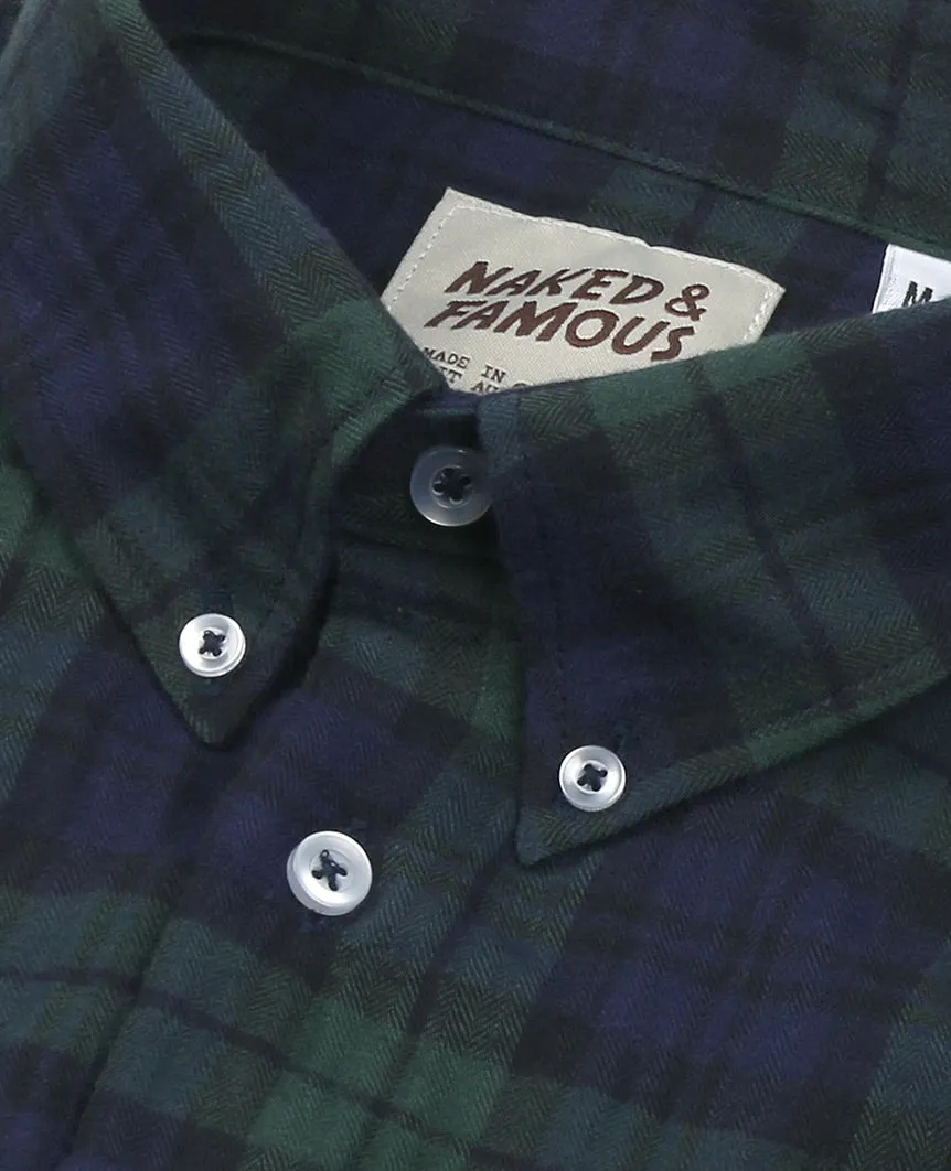 Soft Tartan Regular Shirt  Navy Green