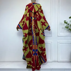 Tribal Chic Hooded Wool Kimono