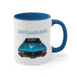 Tripoli Turquoise Chevelle 1968 SS 396 Accent Coffee Mug, 11oz