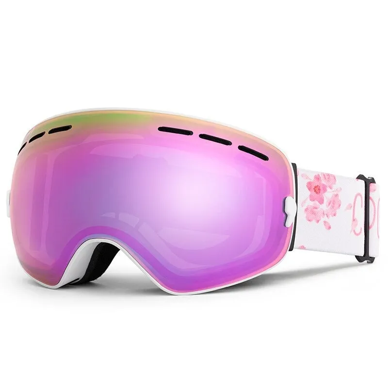 Unisex Double Layers Anti-Fog Ski Glasses