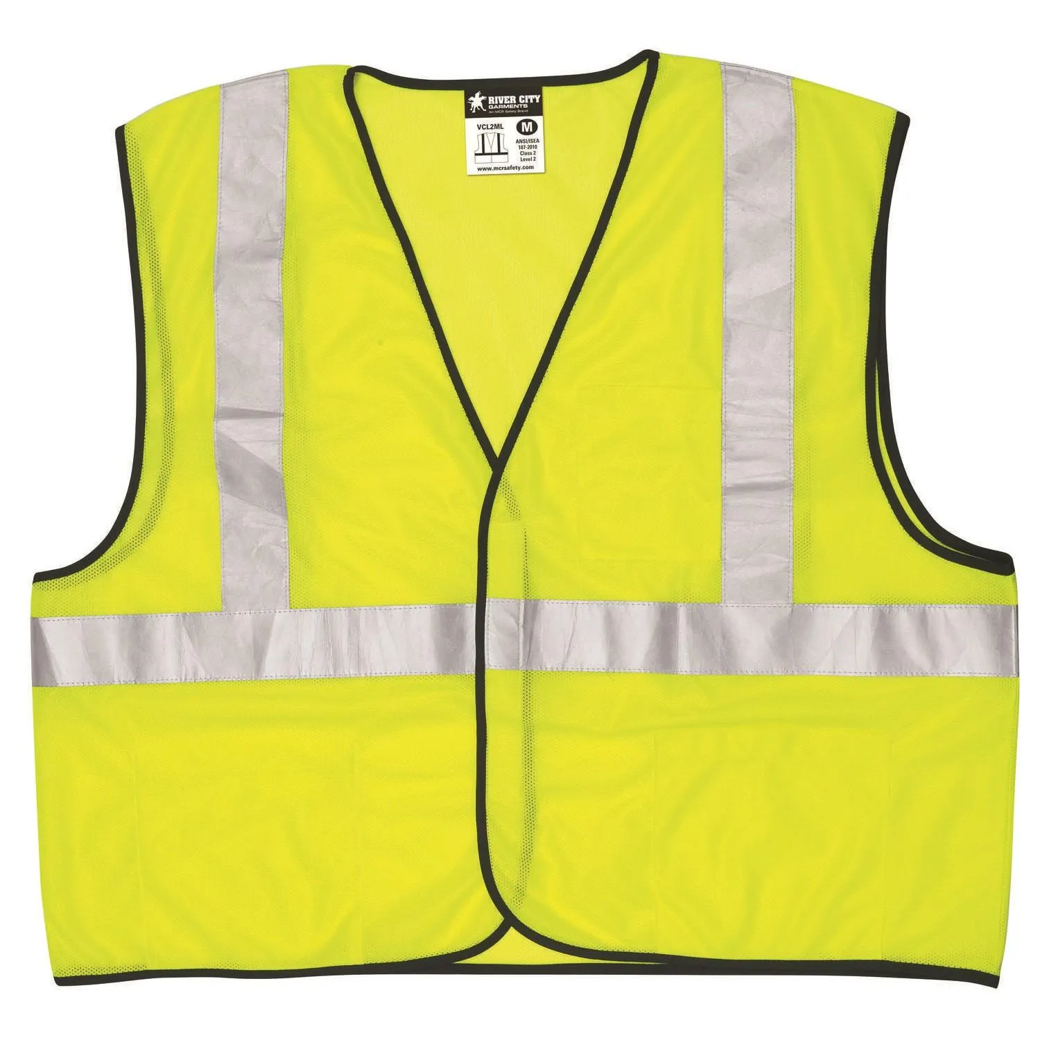 VCL2MLX4 MCR Value Class 2,Mesh,Safety Vest,2" Silver Stripe,LIME