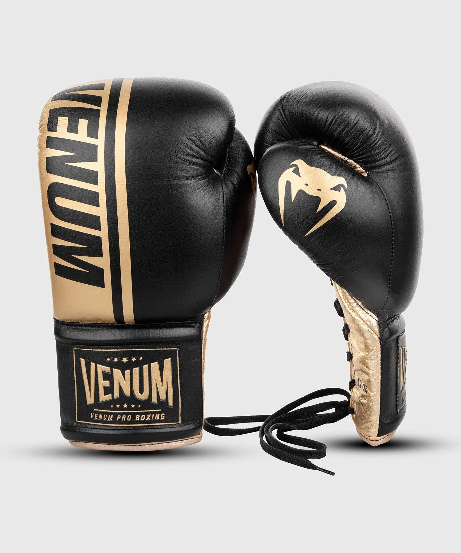 Venum Shield Pro Boxing Gloves - With Laces - Black/Gold