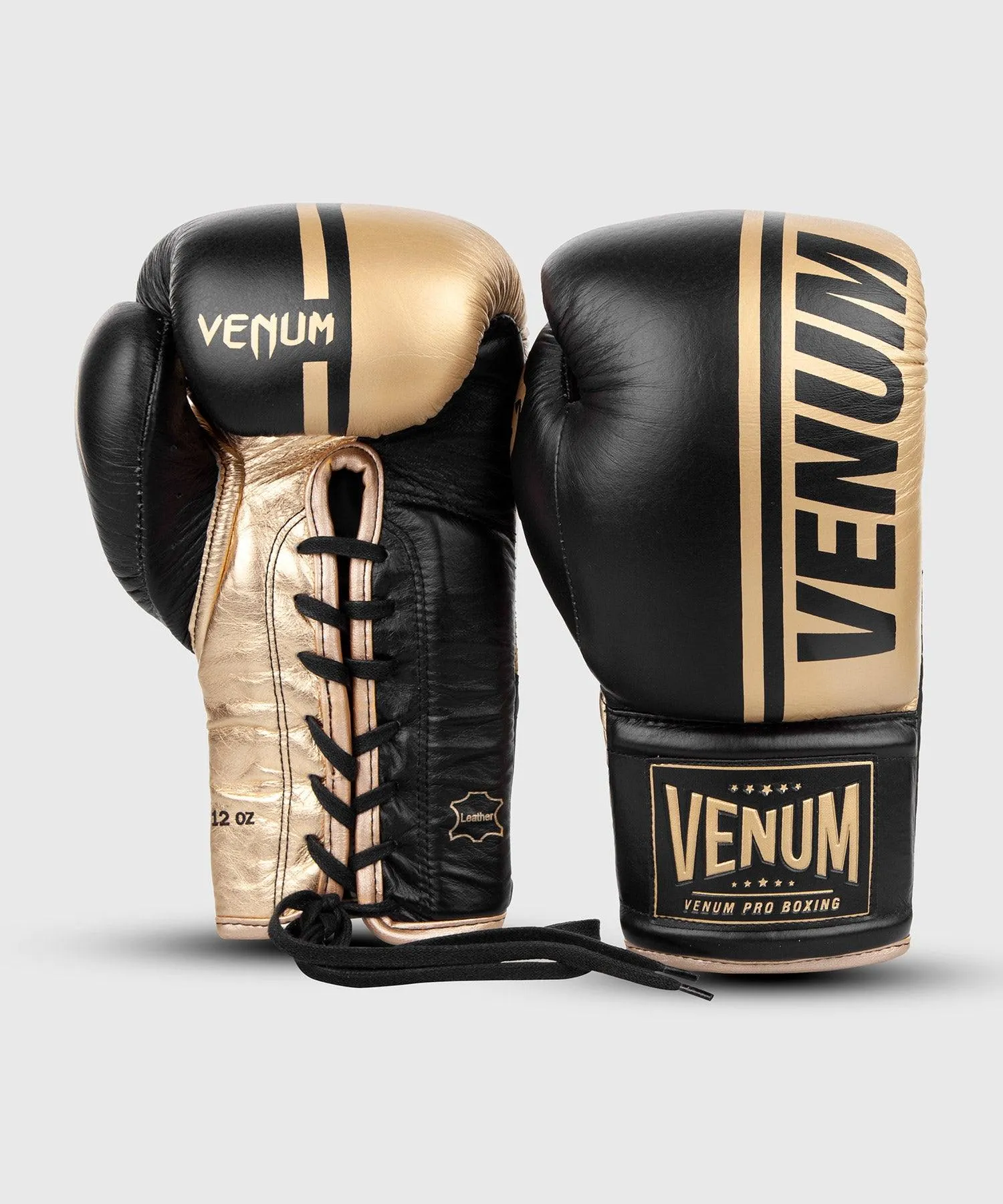 Venum Shield Pro Boxing Gloves - With Laces - Black/Gold