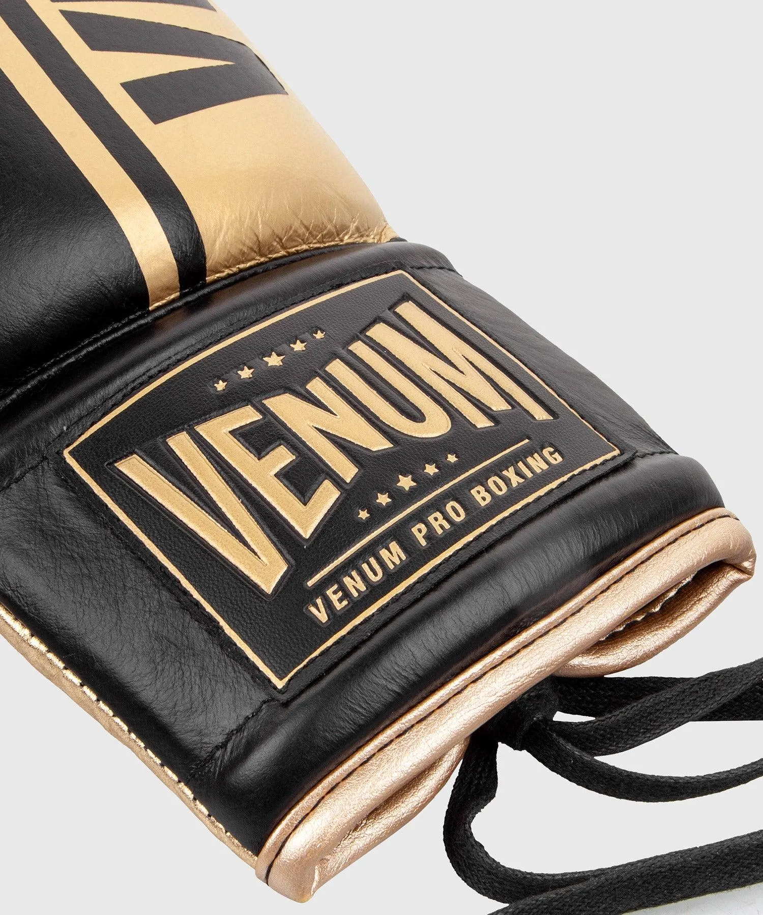 Venum Shield Pro Boxing Gloves - With Laces - Black/Gold