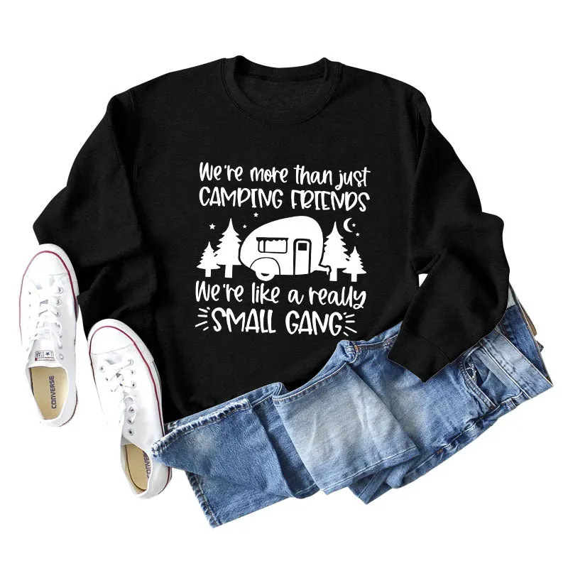 We're More Than Letter Printing Loose Ladies Long Sleeve Sweater