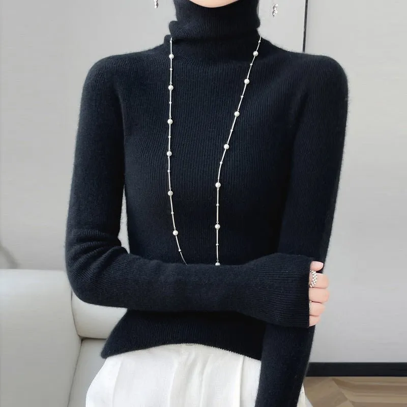 Women's Slim-Fit Turtleneck Long Sleeves Sweater