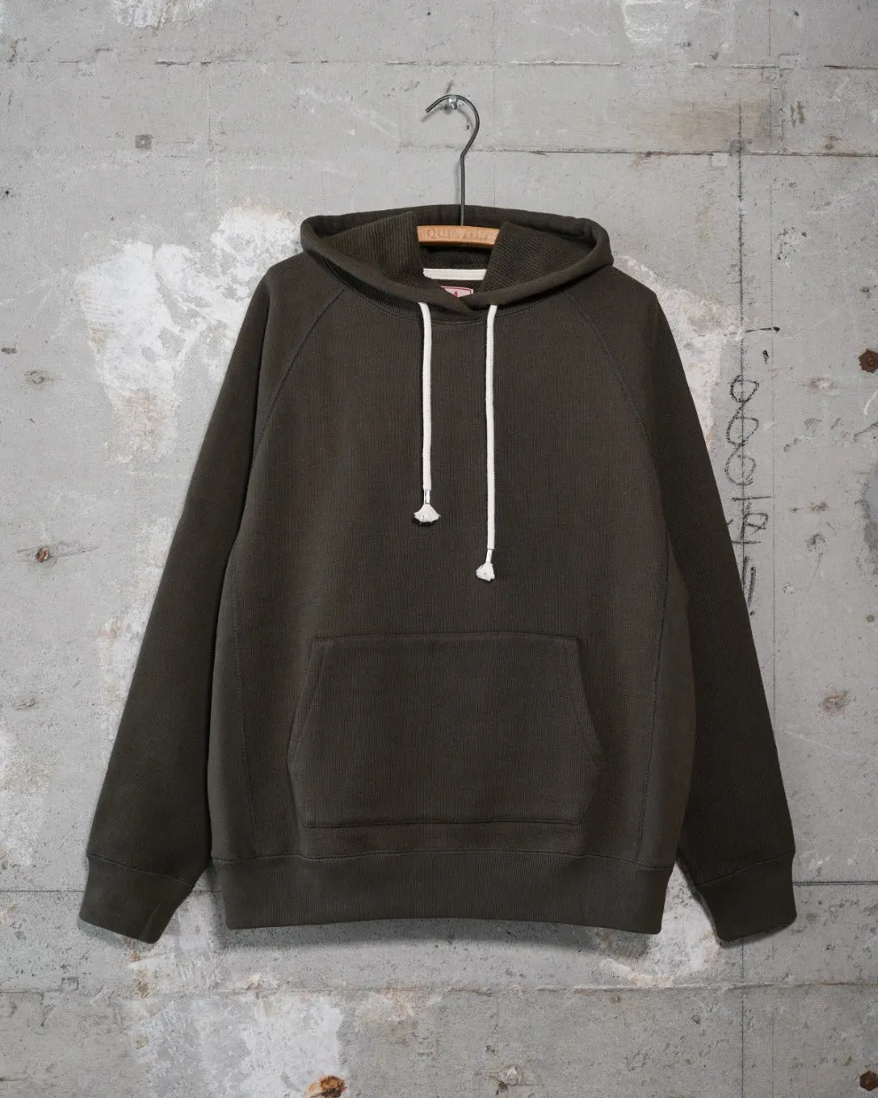 Wonder Looper 876gsm Double Heavyweight French Terry Pullover Hoodie - Khaki Green