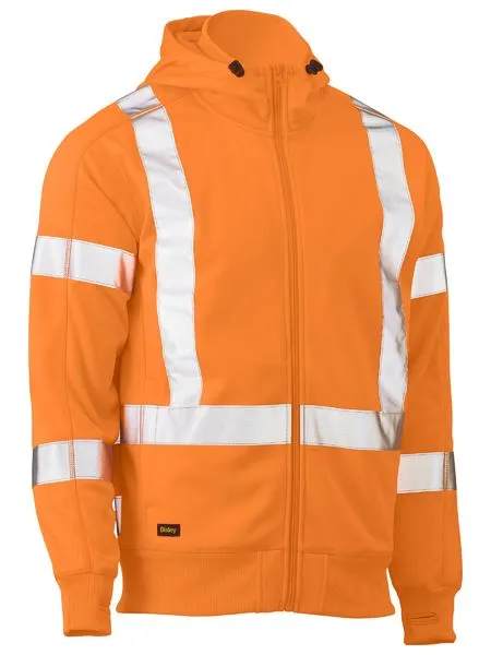 X Taped Hi Vis Zip Front Fleece Hoodie - BK6819XT