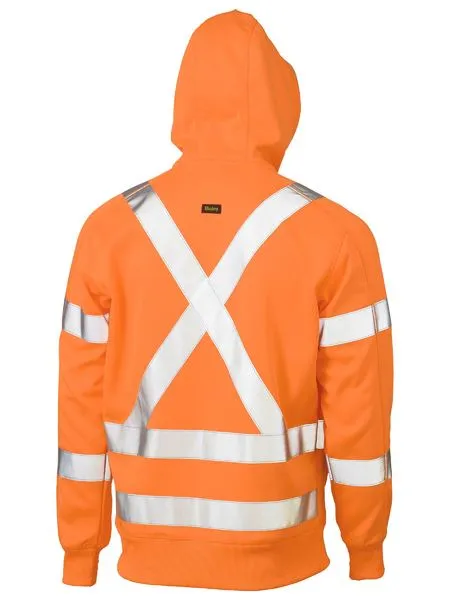 X Taped Hi Vis Zip Front Fleece Hoodie - BK6819XT