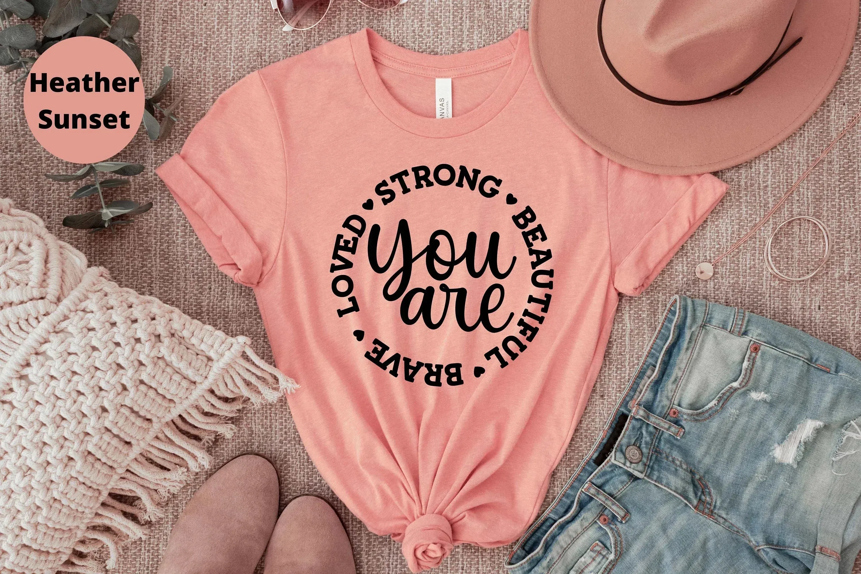 You are Loved Strong Beautiful Brave, Christian Self Love Shirt