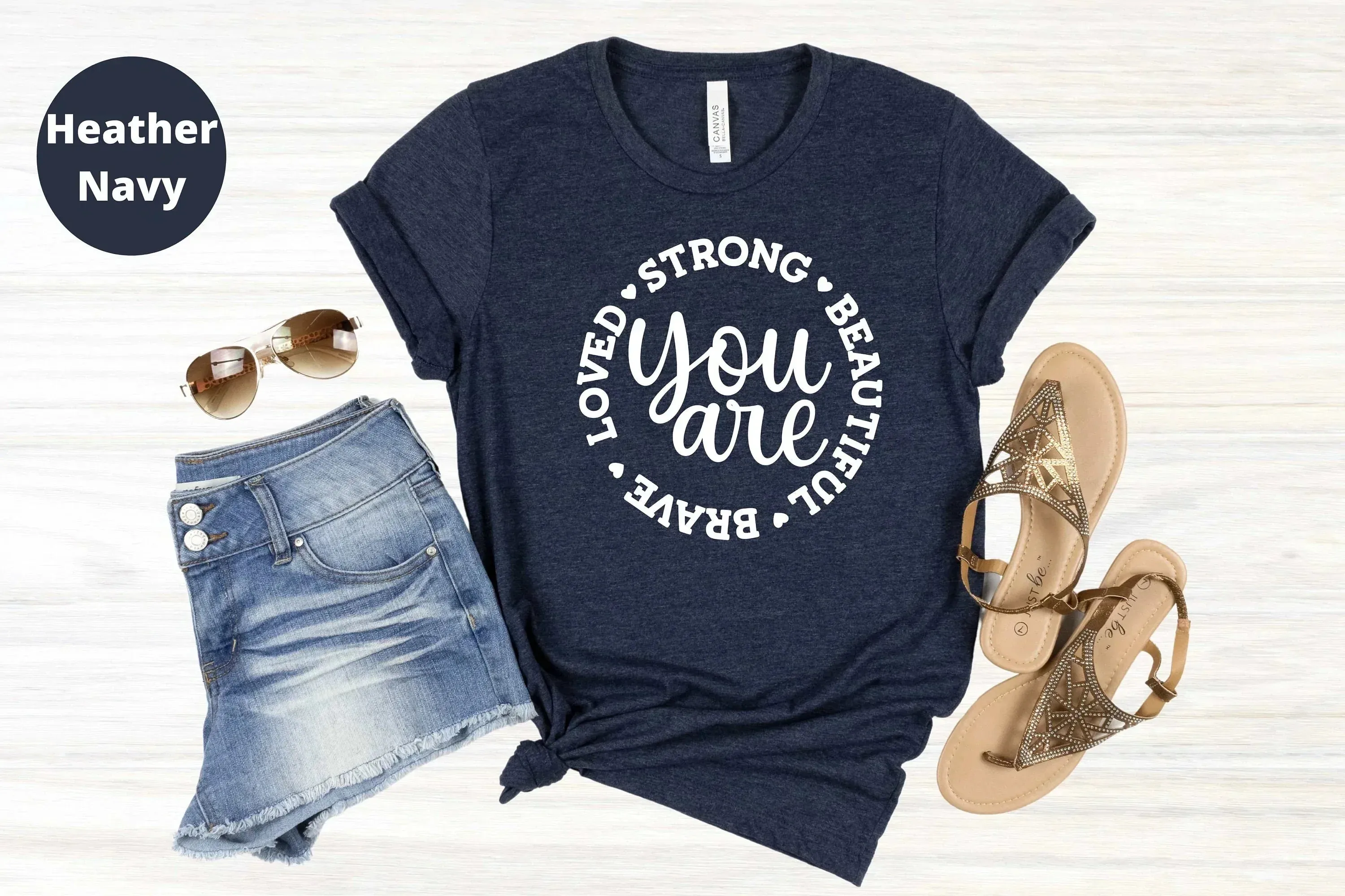 You are Loved Strong Beautiful Brave, Christian Self Love Shirt